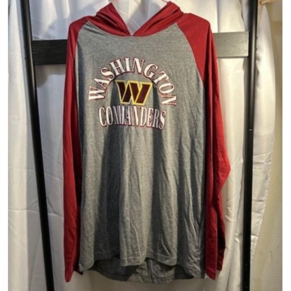 NWT NFL Washington Commanders Hooded Long Sleeve T Shirt XL Team Apparel
